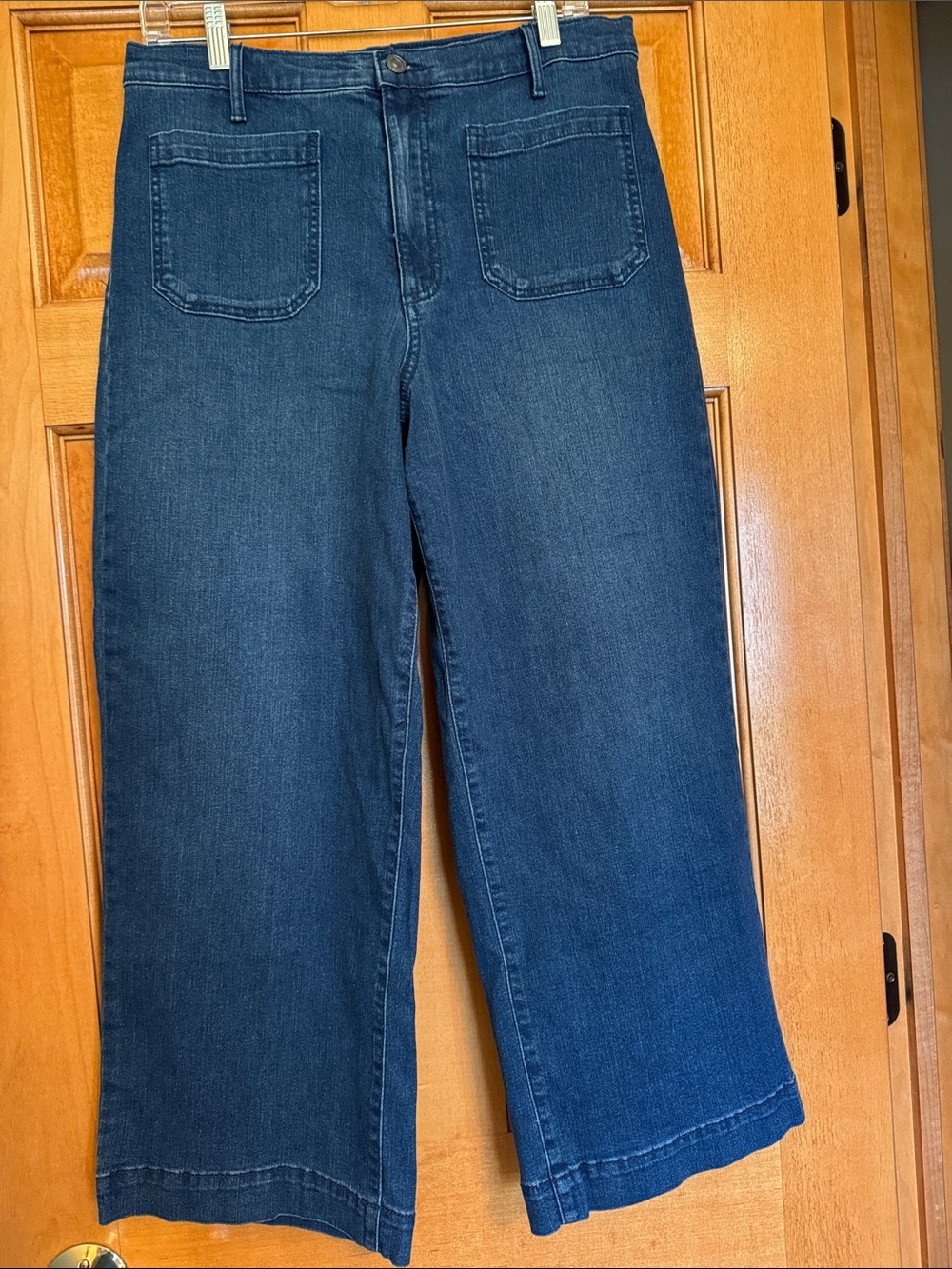 NWT Jessica Simpson Dark Blue Cropped Wide-Leg Jeans - 12